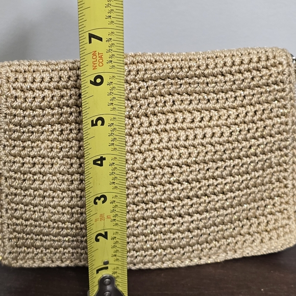 The SAK Small Metallic Gold Accents Crochet Knit Crossbody - Picture 16 of 16